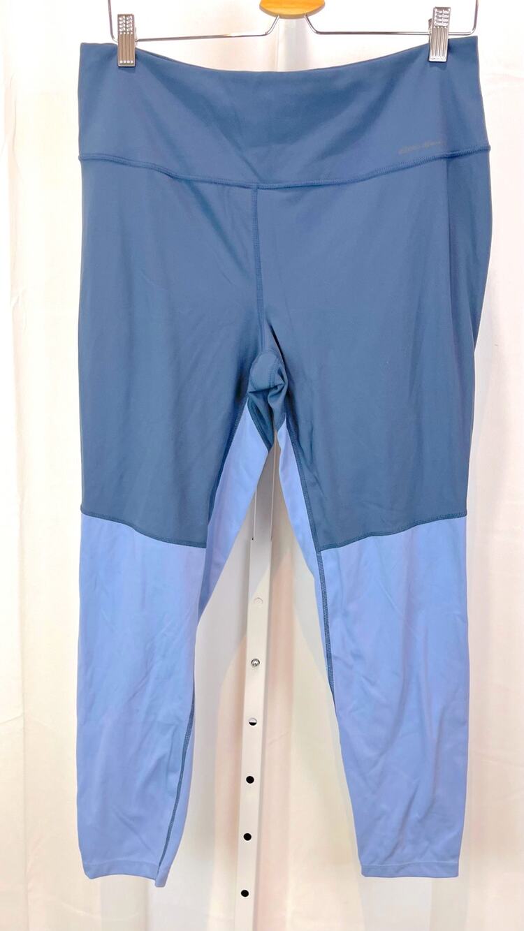 EDDIE BAUER XL Motion Movement Lux High Rise 7/8 Leggings Colorblock Indigo Blue